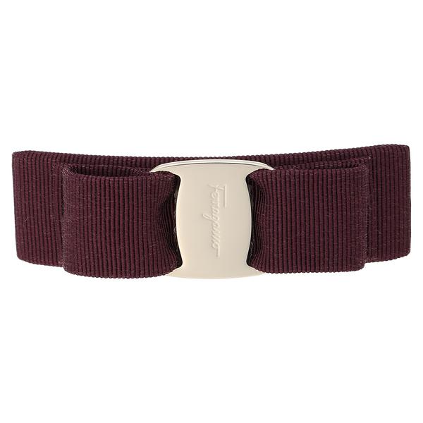 FERRAGAMO バレッタ レッド FERRAGAMO（フェラガモ） バレッタ ヴァラ リボン ワインレッド