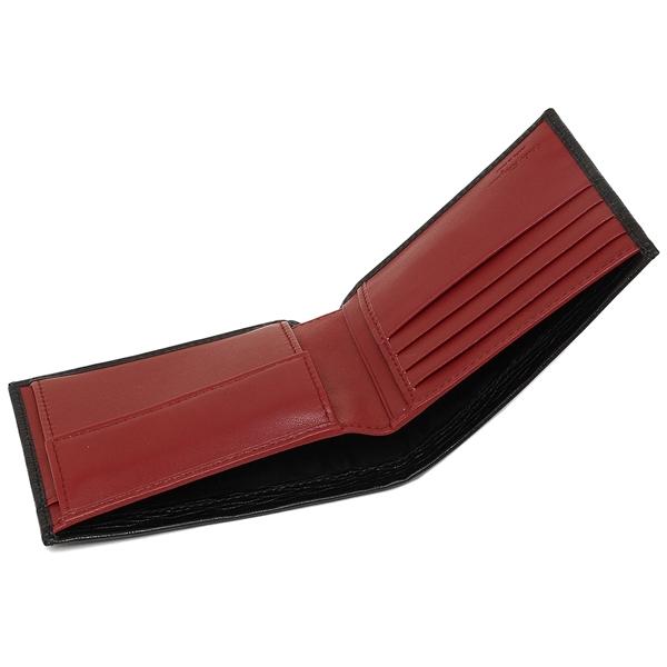 フェラガモ 折財布 メンズ FERRAGAMO 66A065 0685986 007 ブラック/レッドの画像