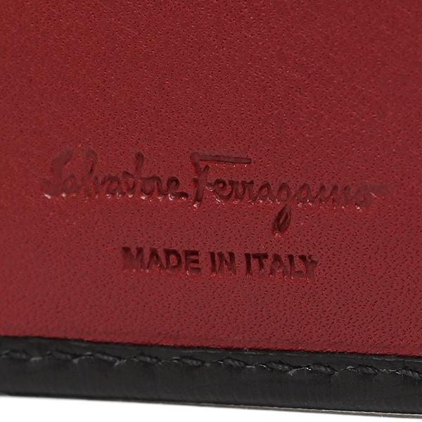 フェラガモ 折財布 メンズ FERRAGAMO 66A065 0685986 007 ブラック/レッドの画像