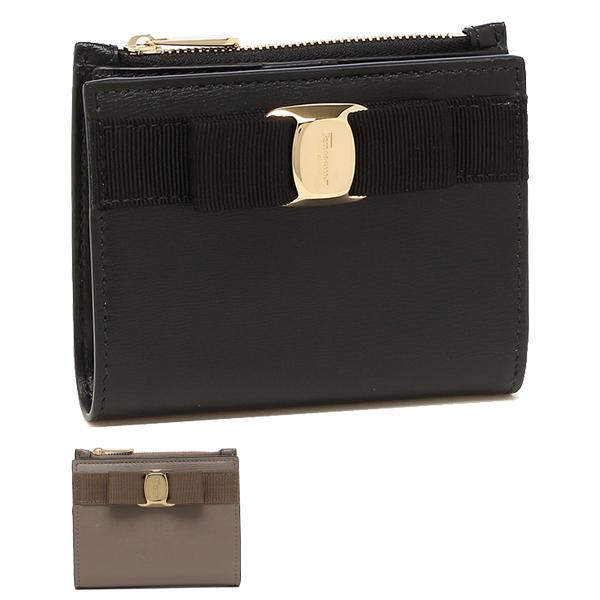 FERRAGAMO（フェラガモ） 二つ折り財布 ヴァラ ミニ財布 リボン