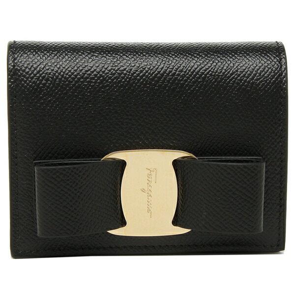 極美品　箱付き　Salvatore Ferragamo 折り財布　ヴァラリボン FERRAGAMO（フェラガモ） 財布 レディース ブランド ヴァラリボン 二