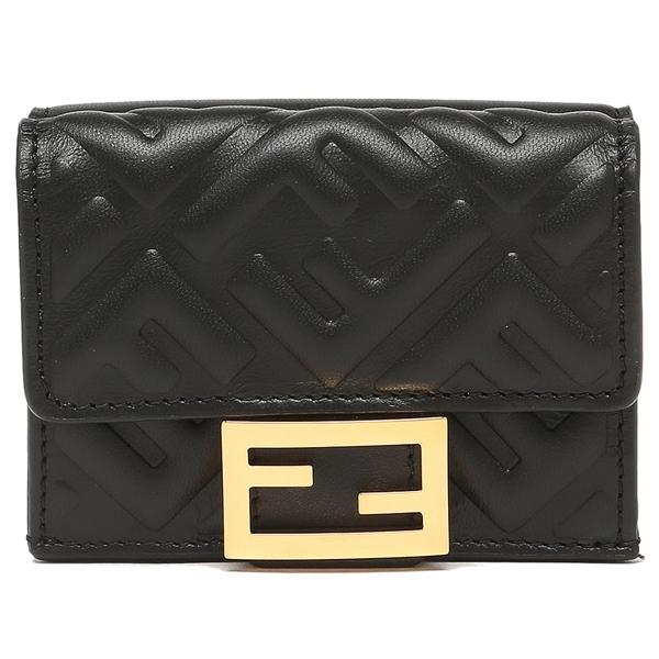 フェンディ 三つ折り財布 バゲット ミニ財布 ブラック レディース FENDI 8M0395 AAJD F0KURの画像