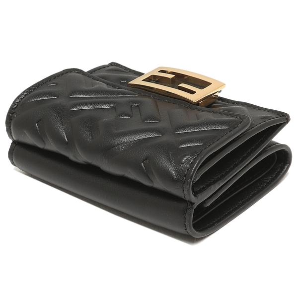 フェンディ 三つ折り財布 バゲット ミニ財布 ブラック レディース FENDI 8M0395 AAJD F0KURの画像