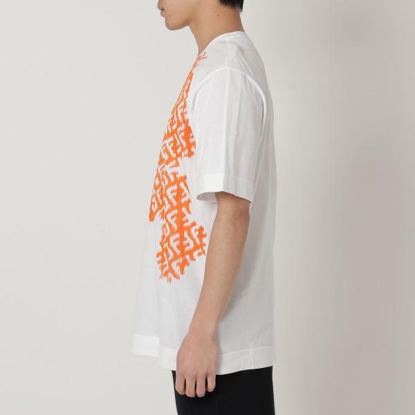 FENDI フェンディ Tシャツ トップス FFロゴ ホワイト オレンジ
