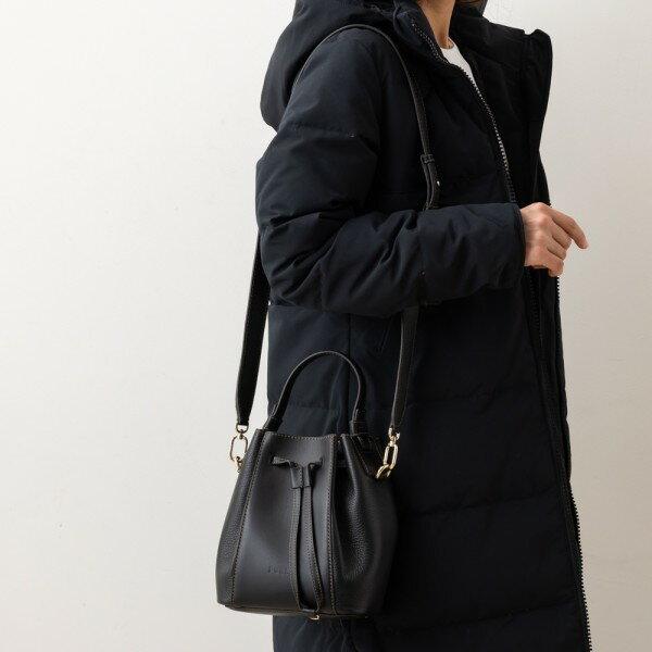 FURLA ベージュ 巾着型ショルダーバッグ FURLA◇巾着ショルダーバッグ/レザー/ベージュ