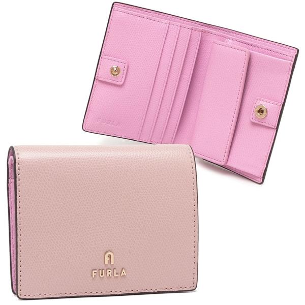 FURLA フルラ 二つ折り財布 カメリア ミニ財布 ピンク レディース