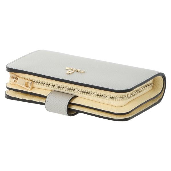 FURLA（フルラ） 二つ折り財布 カメリア Mサイズ グレー イエロー