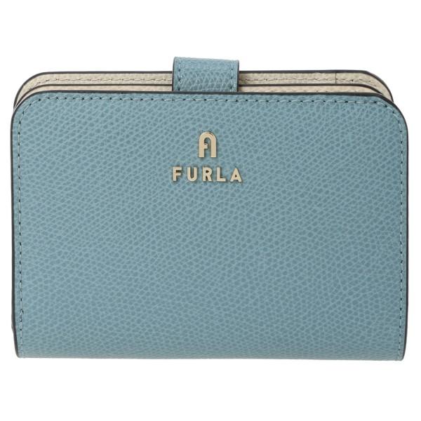 【サネママ】新品 未使用 FURLA フルラ 財布 カメリア 箱付き FURLA（フルラ） 二つ折り財布 カメリア Sサイズ ブルー イエロー