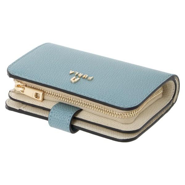 FURLA（フルラ） 二つ折り財布 カメリア Sサイズ ブルー イエロー