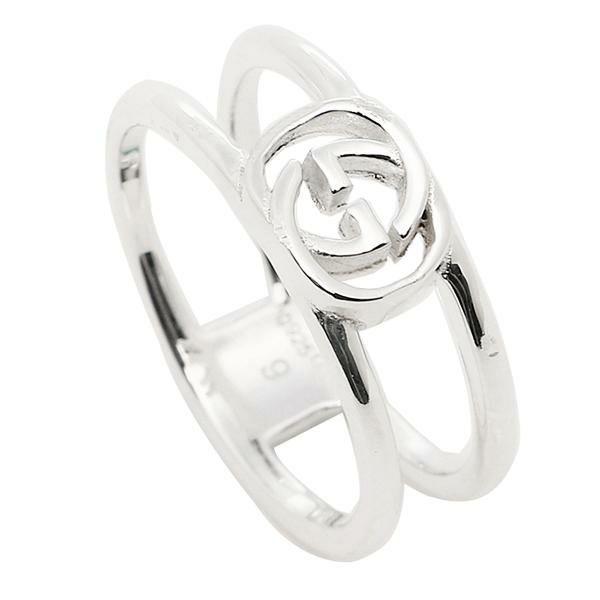 GUCCI アイコンリング インターロッキング セラミック 刻印サイズ10 GUCCI アイコンリング インターロッキング セラミック 刻印サイズ10