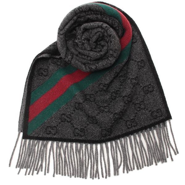 GUCCI（グッチ） スカーフ バンダナ ストール グレー メンズ