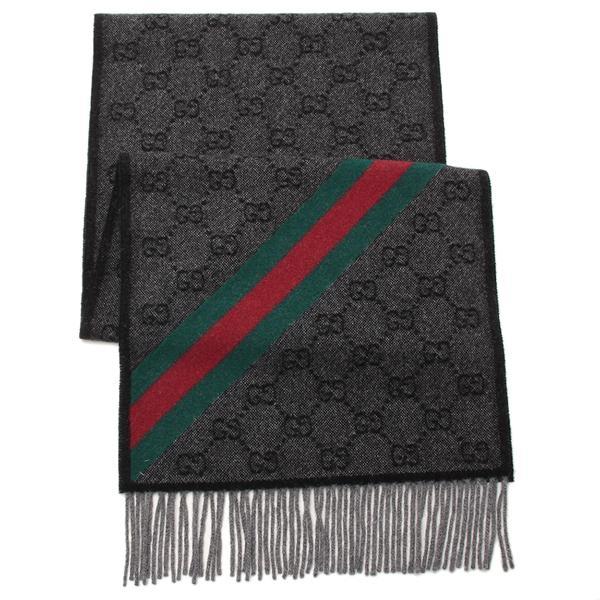 GUCCI（グッチ） スカーフ バンダナ ストール グレー メンズ