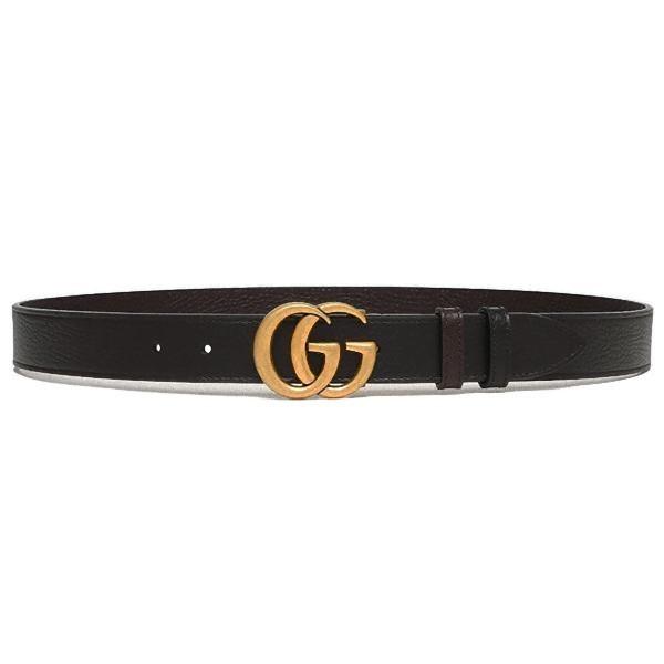 【美品】　グッチ　GUCCI ダブルGロゴ ダークブラウンレザーベルト　メンズ GUCCI - 人気品 GUCCI ダークブラウンレザーベルト ダブルGロゴ