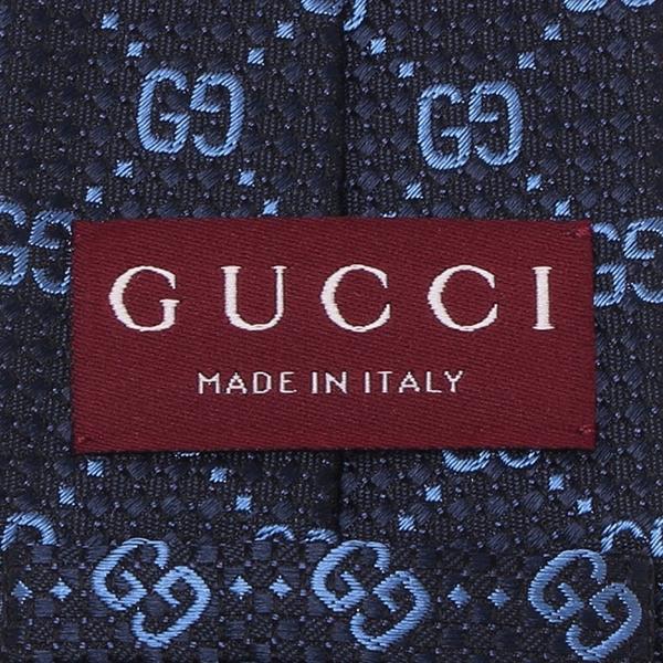 GUCCI グッチ ネクタイ GGロゴ ネイビー メンズ 790227 4E009
