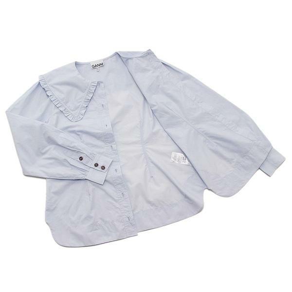 GANNI ガニー シャツ ブラウス ブルー レディース F8638 694 GANNI ガニー シャツ ブラウス ブルー レディース F8638 694