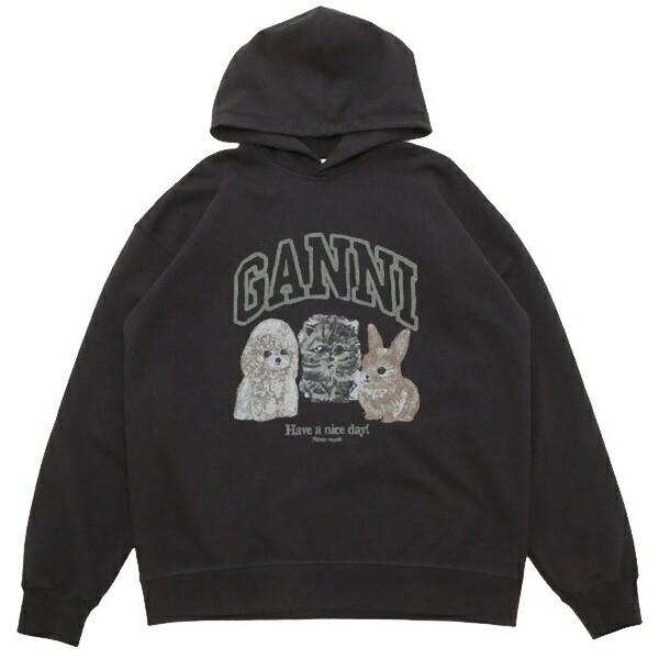 ガニー パーカー フーディー アニマル ブラック レディース GANNI T4270 252 GANNI（ガニー） パーカー フーディー アニマル ブラック レディース