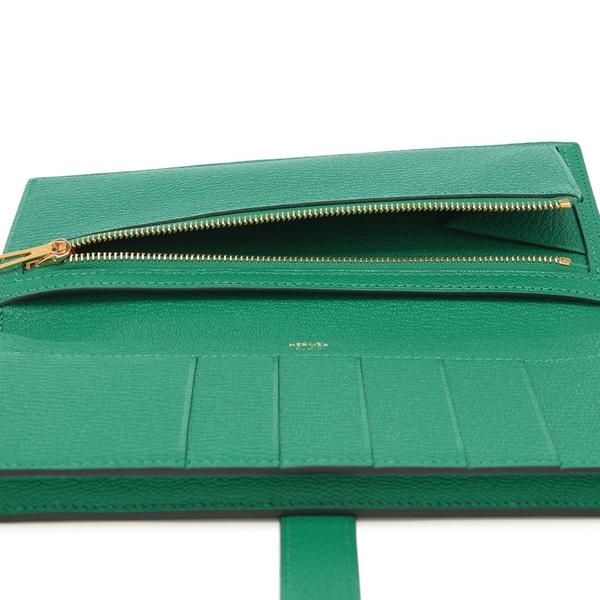 HERMES エルメス 長財布 ベアンスフレ ミント U刻印 グリーン