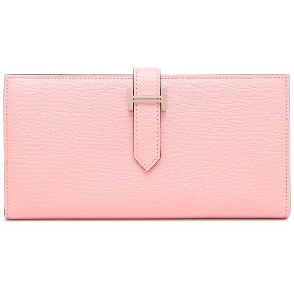 エルメス 長財布 ベアンスフレ シェーヴルミゾール K刻印 シルバー金具 ローズサクラ レディース HERMES H039078CK 3Q ピンク_4