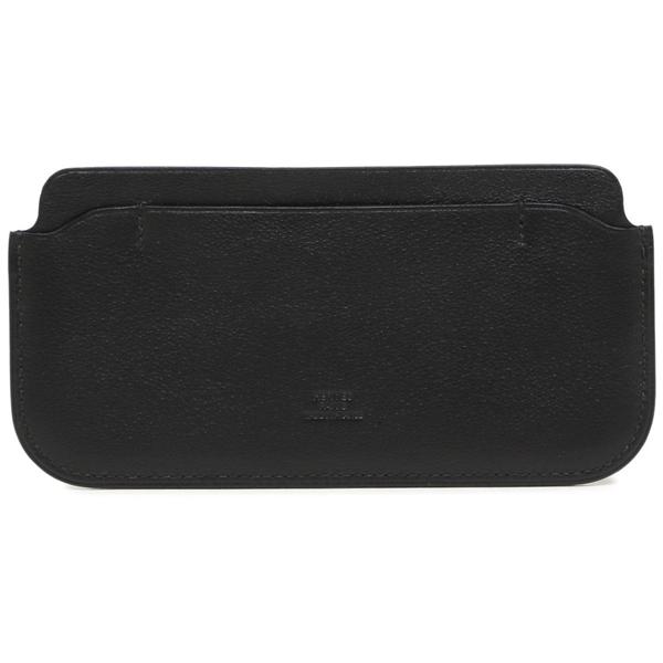 エルメス スマホケース ストラップ iPhone 12mini 13mini ノアール A刻印 ブラック メンズ レディース ユニセックス HERMES H071054 CA 89の画像