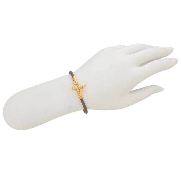 HERMES（エルメス） ブレスレット バングル ゴールド金具 グレー