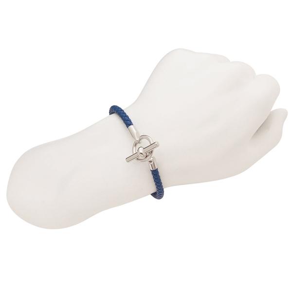 HERMES ブレスレット,ブルー,エルメス,バングル 日本直送 名牌中古包 】HERMES エルメス バングル シルバー