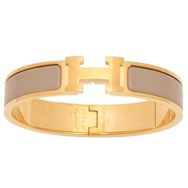 エルメス ブレスレット バングル   ブラウン × ゴールド エルメス Hermes ブレスレット バングル グレナン ゴールド