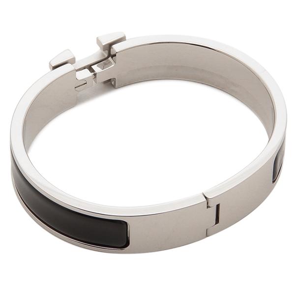 エルメス ブレスレット バングル クリックH ブラック シルバー レディース HERMES H700001 FP 01の画像