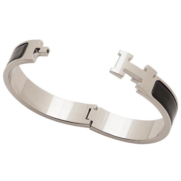 エルメス ブレスレット バングル クリックH ブラック シルバー レディース HERMES H700001 FP 01の画像