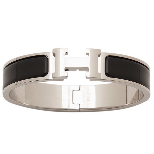エルメス ブレスレット バングル クリックH ブラック シルバー レディース HERMES H700001 FP 01の画像