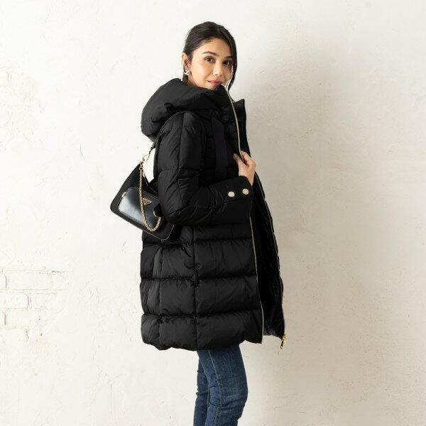 ダウンジャケット・コート HERNO SHORT DOWN JACKET HERNO ヘルノ レディース ダウンコート フード付き ニット