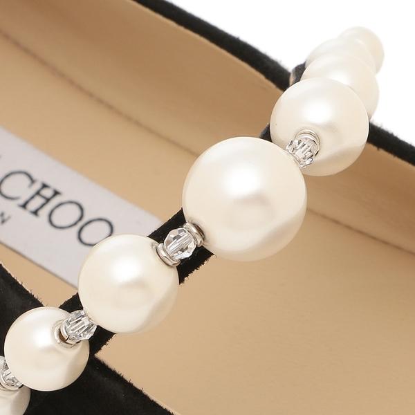 ジミーチュウ バレエシューズ フラットシューズ アデフラット ブラック ホワイト レディース JIMMY CHOO ADEFLAT SZR 27409655の画像