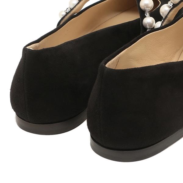 ジミーチュウ バレエシューズ フラットシューズ アデフラット ブラック ホワイト レディース JIMMY CHOO ADEFLAT SZR 27409655の画像