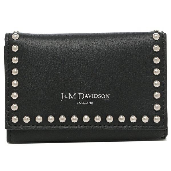J&M DAVIDSON ブラックレザー 三つ折り財布 J&M Davidson（J＆Mデヴィッドソン） ジェイアンドエムデヴィッドソン