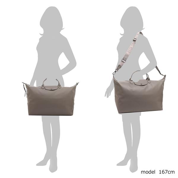 ロンシャン LONGCHAMP ハンドバッグ トラベルバッグ プリアージュエクストラ Lサイズ ショルダー 2WAY グレー レディース 1624 987 P55 A4対応の画像