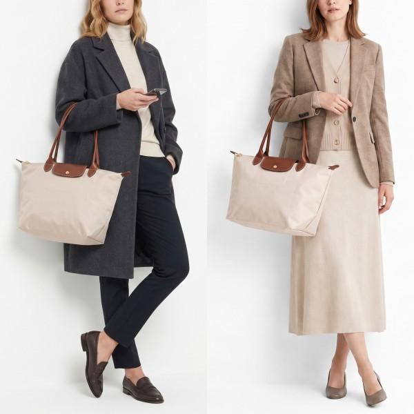 LONGCHAMP ル プリアージュ トートバッグ ベージュ Lサイズ LONGCHAMP（ロンシャン） トートバッグ ル プリアージュ L ベージュ