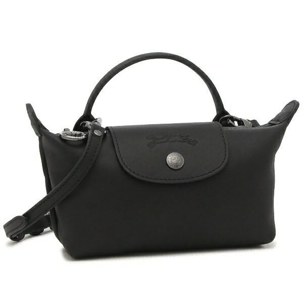 ロンシャン ポーチ ハンドバッグ ブラック 未使用に近い LONGCHAMP（ロンシャン） ポーチ ル プリアージュ エクストラ
