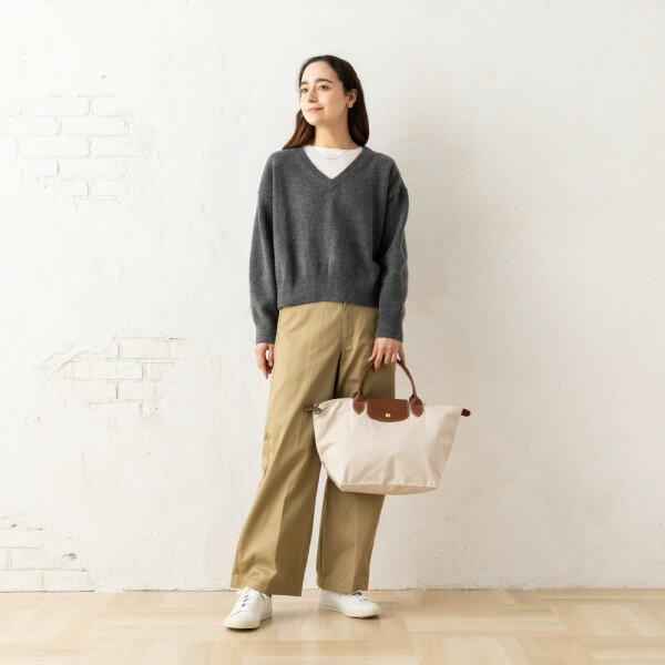 美品✨ロンシャン ル プリアージュ ハンドバッグ M ナイロン レザー ブラウン ロンシャン LONGCHAMP バッグ ハンドバッグ トートバッグ Mサイズ 1623