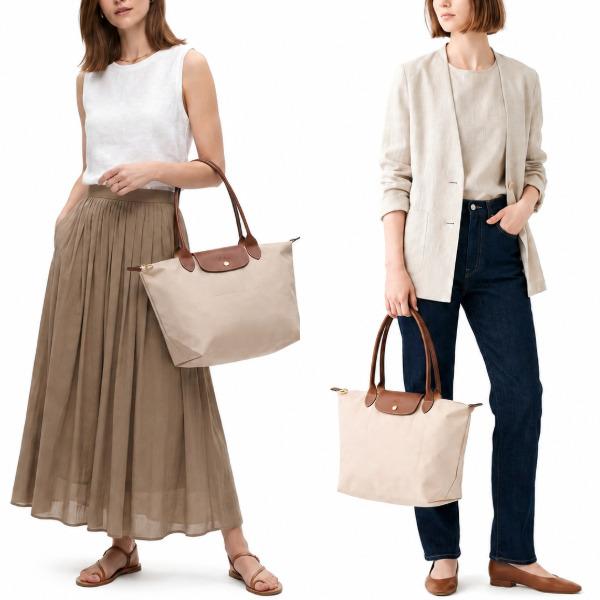 美品✨️ LONGCHAMP ル・プリアージュ トートバッグ ベージュ レザー LONGCHAMP（ロンシャン） トートバッグ ル プリアージュ L ベージュ