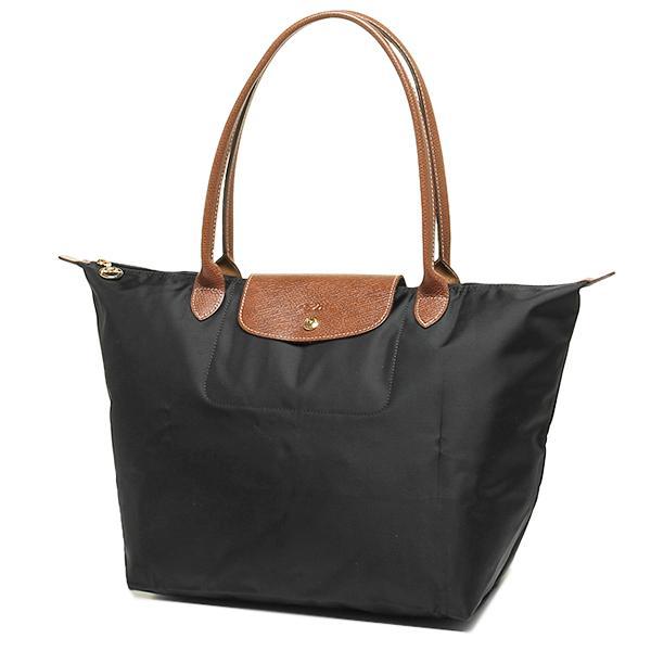 良品　A4可　ロンシャン　プリアージュ　トートバッグ　ナイロン　レザー　茶 ロンシャンル プリアージュ L ロング ネイビー/茶 レディース