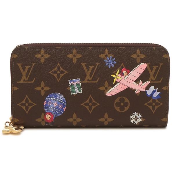 ルイヴィトン 長財布 ジッピーウォレット ヴィヴィエンヌ ウィンタートラベル モノグラムキャンバス ブラウン LOUIS VUITTON M26256の画像