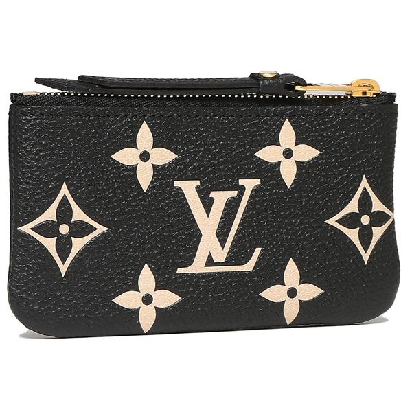 ルイヴィトン コインケース キーケース ポシェットクレ モノグラムアンプラント ブラック レディース LOUIS VUITTON M80885の画像