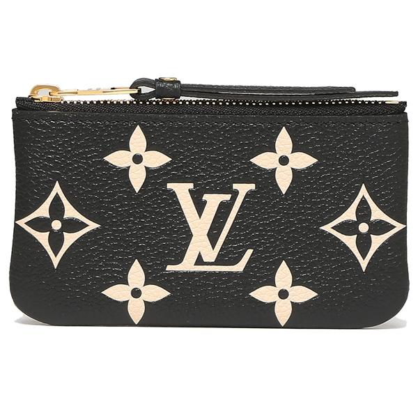 ルイヴィトン コインケース キーケース ポシェットクレ モノグラムアンプラント ブラック レディース LOUIS VUITTON M80885の画像