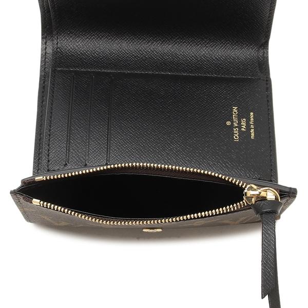ルイヴィトン 三つ折り財布 ポルトフォイユヴィクトリーヌ ブラウン レディース LOUIS VUITTON M81557の画像