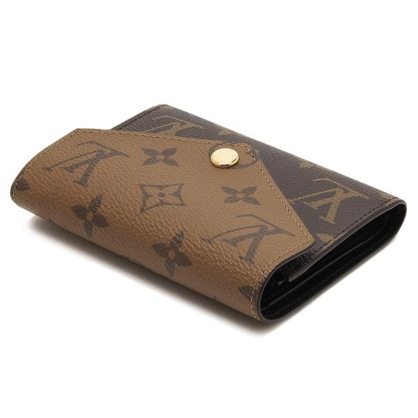 ルイヴィトン 三つ折り財布 ポルトフォイユヴィクトリーヌ ブラウン レディース LOUIS VUITTON M81557の画像