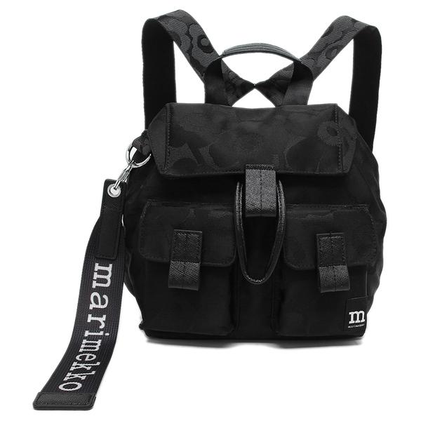 マリメッコ リュック バックパック エブリシング ウニッコ ミニバッグ ブラック レディース MARIMEKKO 092230 999 EVERYTHING BACKPACK S UNIKKO BLACK ロゴ