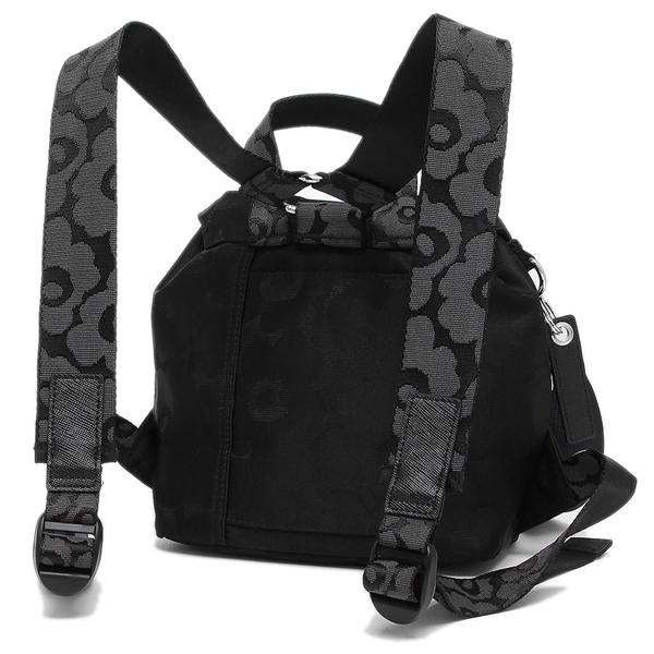 Marimekkoブラックリュック・バックパック Zip Top Backpack Unikko バックパック | Maija Isola