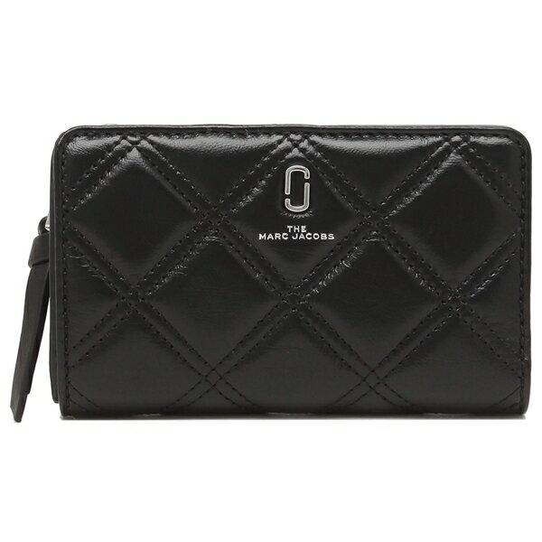マークジェイコブス　二つ折り財布　黒 MARC JACOBS マークジェイコブス 二つ折り財布 キルテッドソフト