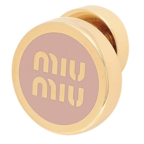 miu ミュウミュウ ピアス エナメルメタルピアス ロゴ ピンク  