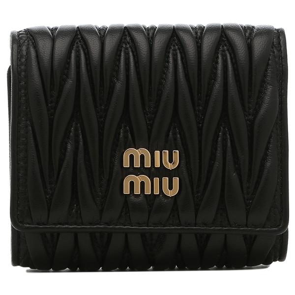 miu ミュウミュウ 三つ折り財布 マテラッセレザー ミニ財布