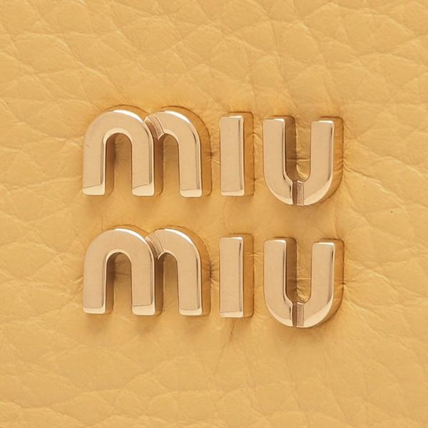 ミュウミュウ 三つ折り財布 ヴィッテロダイノレザー ミニ財布 イエロー レディース MIU MIU 5MH043 ADT7 F0F06の画像